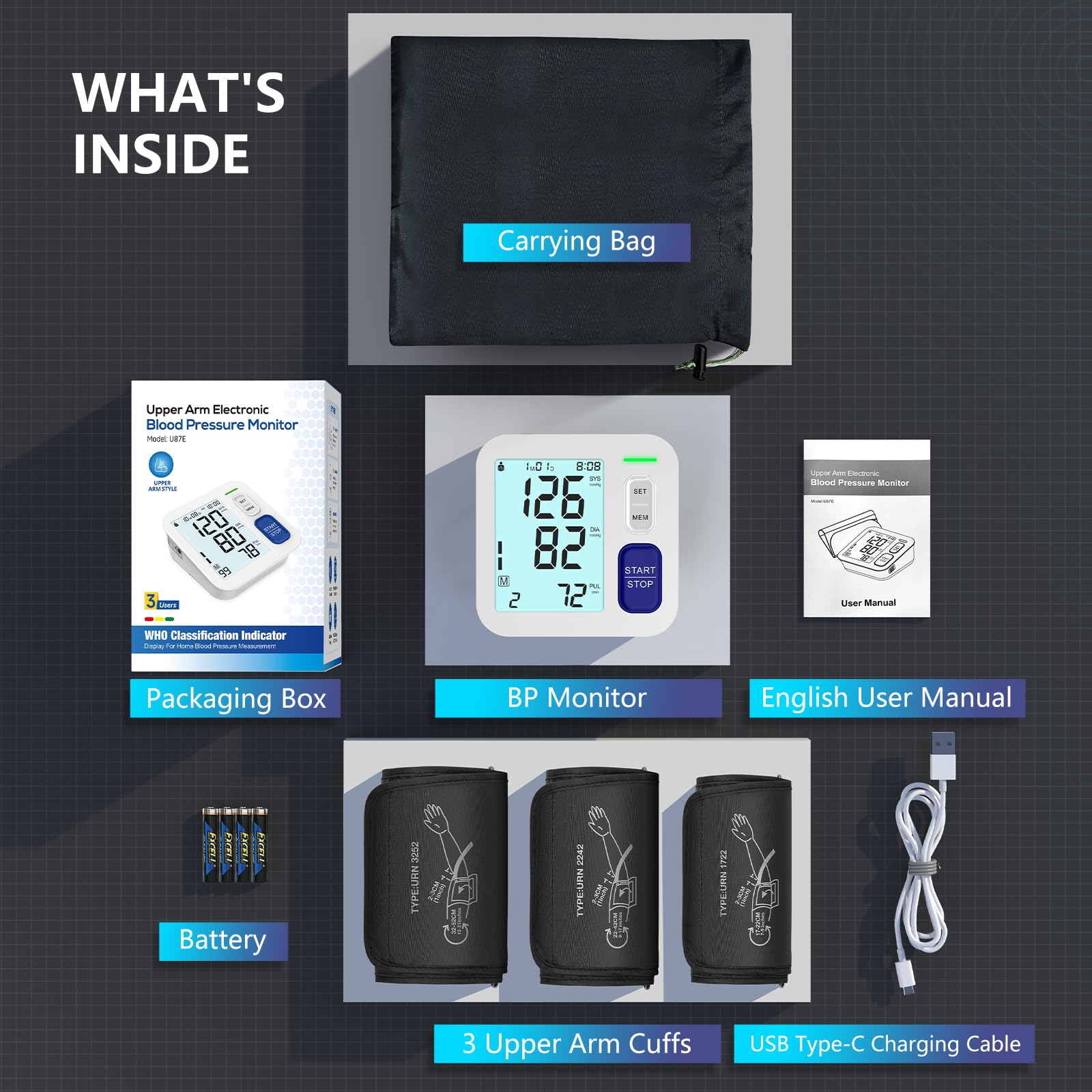 AQESO kit completo con manguitos, cable USB-C, pilas y bolsa portátil