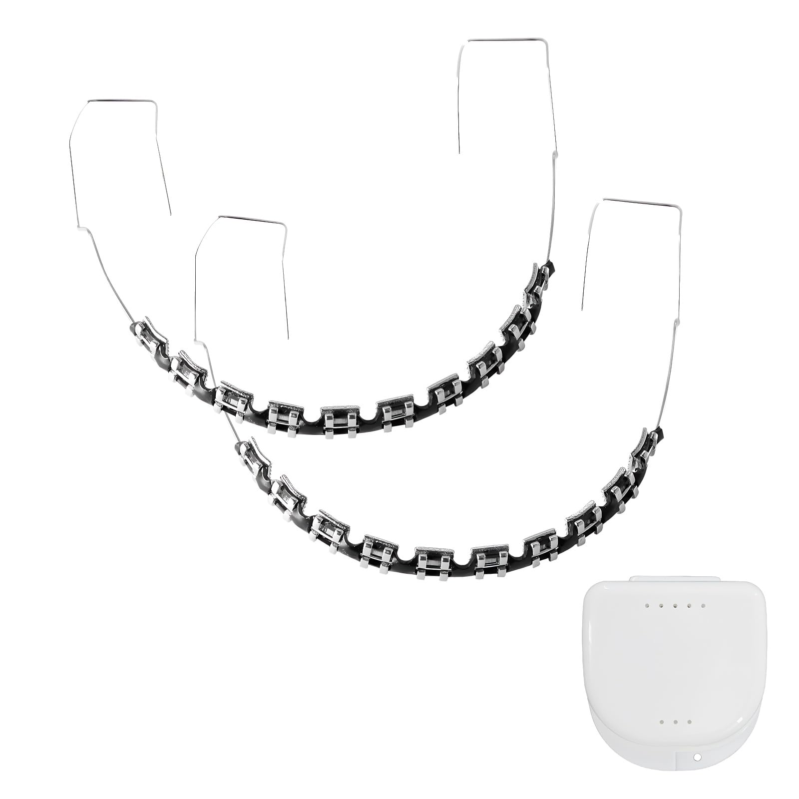 AQOYNQ brackets falsos frontal mostrando forma y estética educativa
