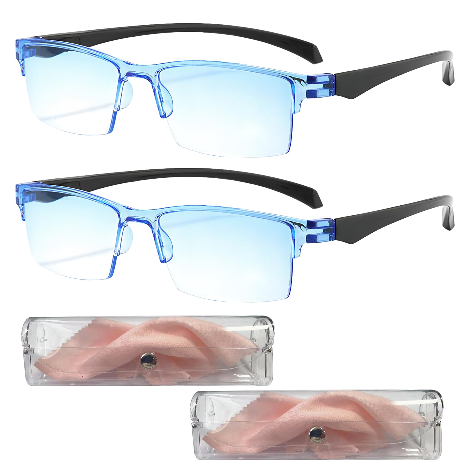 AQOYNQ vista frontal gafas gradiente azul, diseño ligero y elegante