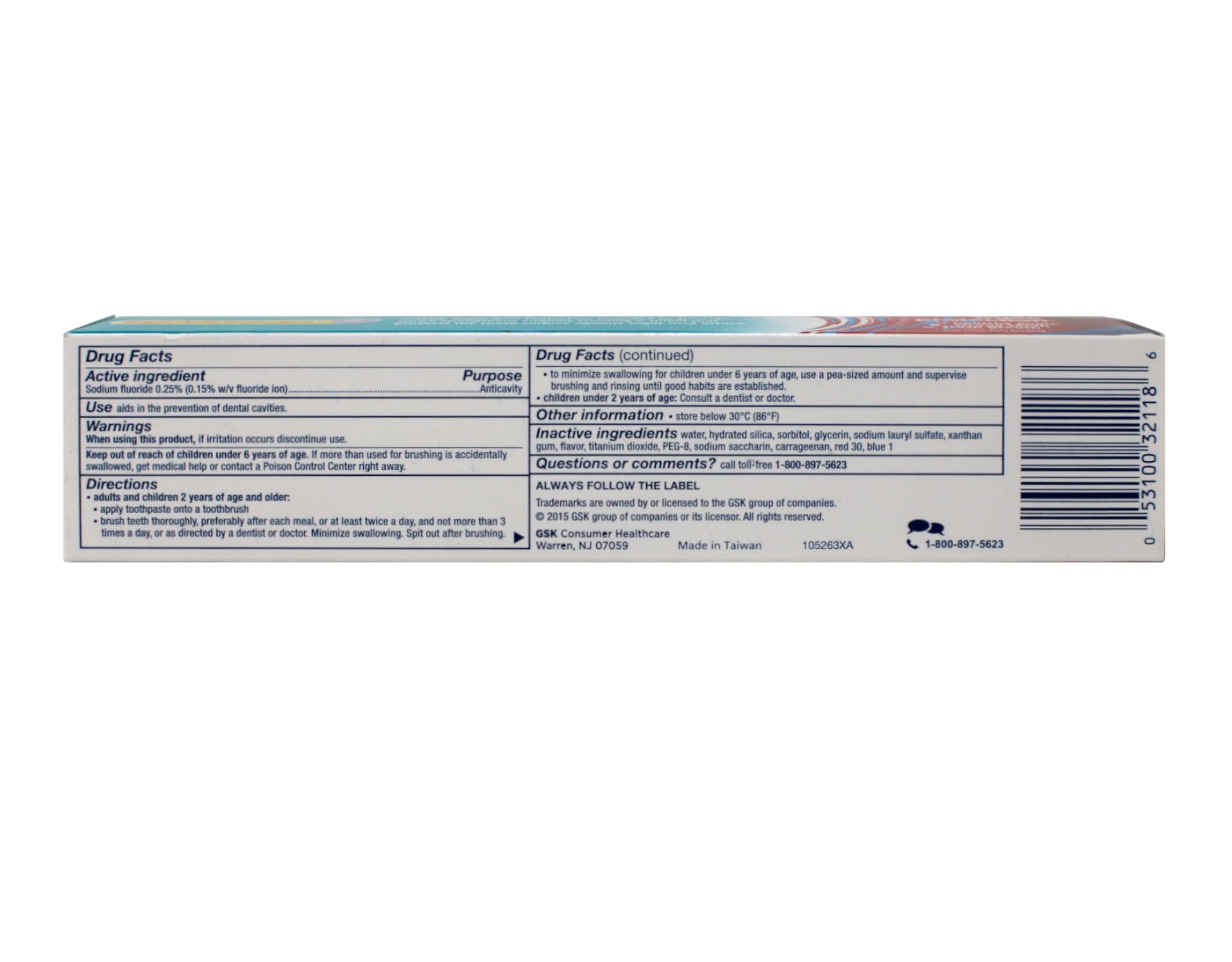 Aquafresh etiqueta con información y ingredientes, beneficio de transparencia