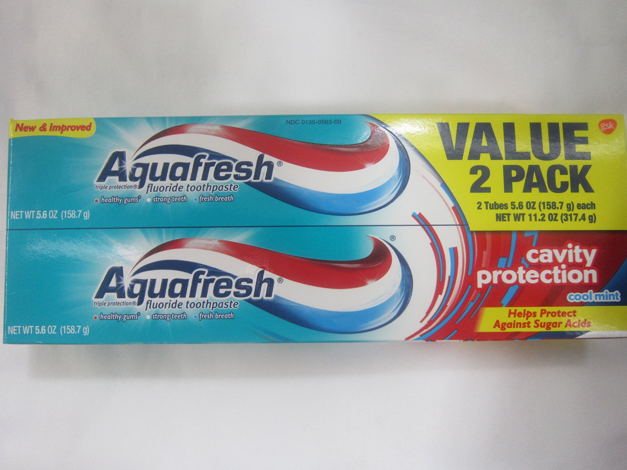 Aqua Fresh envase frontal mostrando etiqueta y frescura