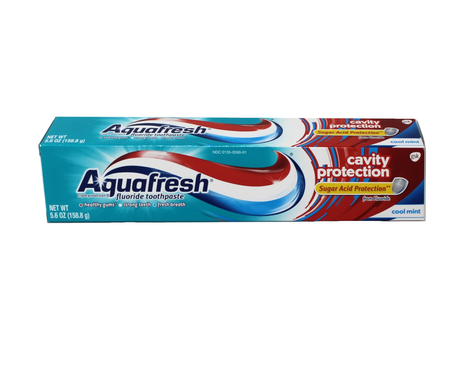 Aquafresh primer plano de la textura y espuma, beneficio de limpieza efectiva