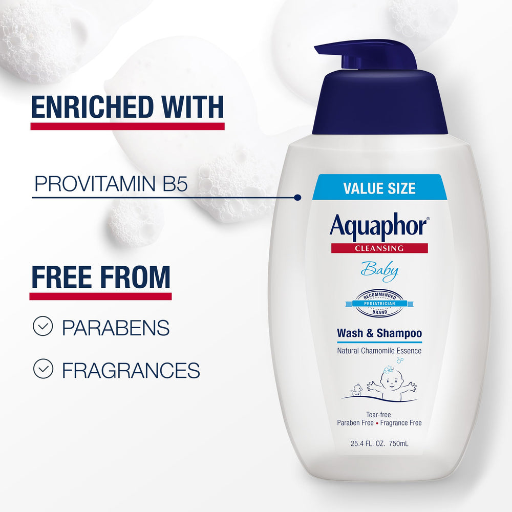 Aquaphor textura de espuma ligera que facilita enjuague sin resecar