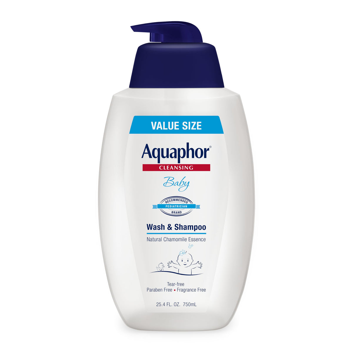 Aquaphor frente de la botella con dosificador, muestra facilidad de uso