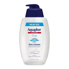 Aquaphor frente de la botella con dosificador, muestra facilidad de uso