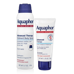 Aquaphor frente del empaque set mostrando las dos presentaciones y facilidad de transporte
