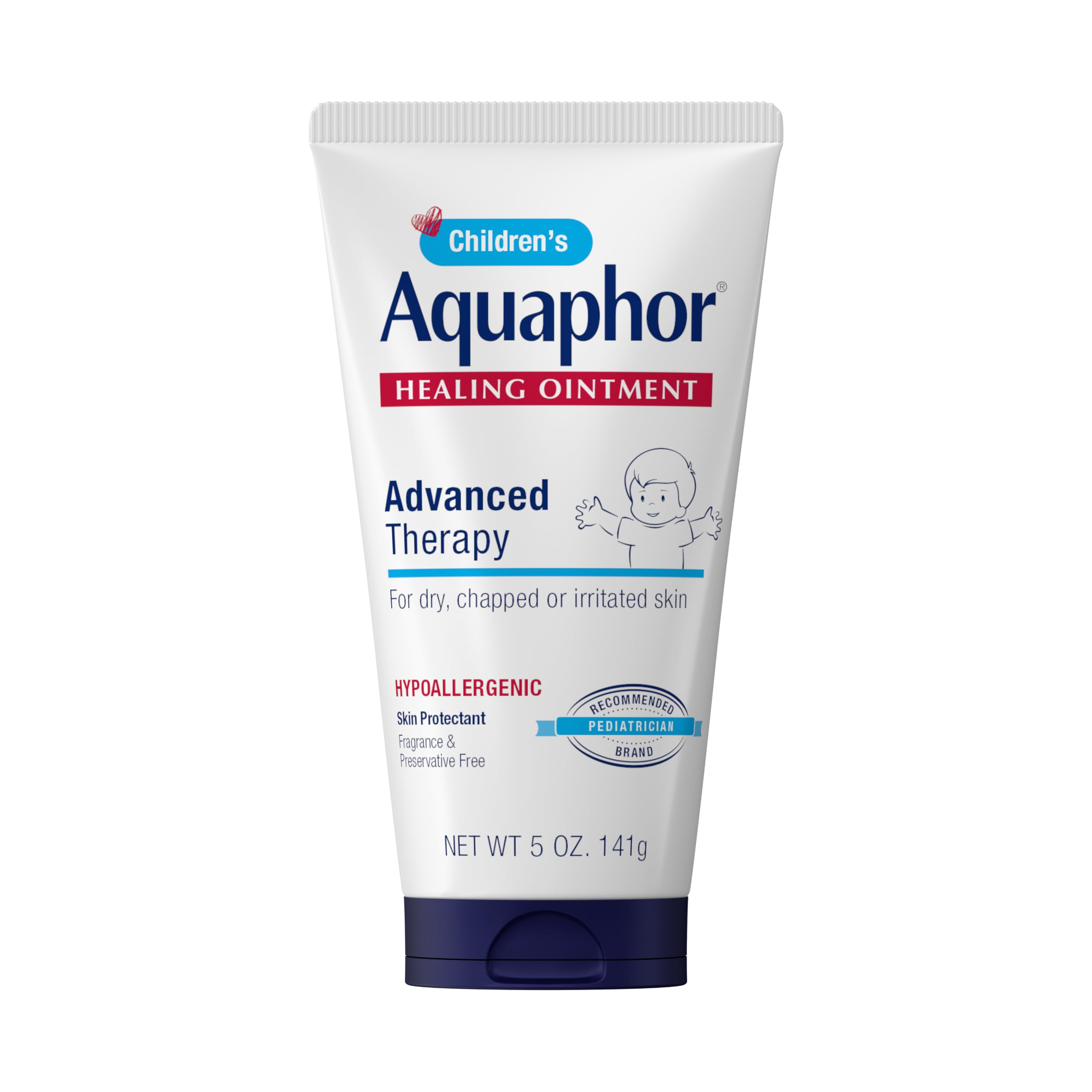 Aquaphor tubo 5 OZ en primer plano mostrando el envase y protección