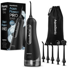 Aquasonic frontal del irrigador PRO mostrando diseño ergonómico y control fácil