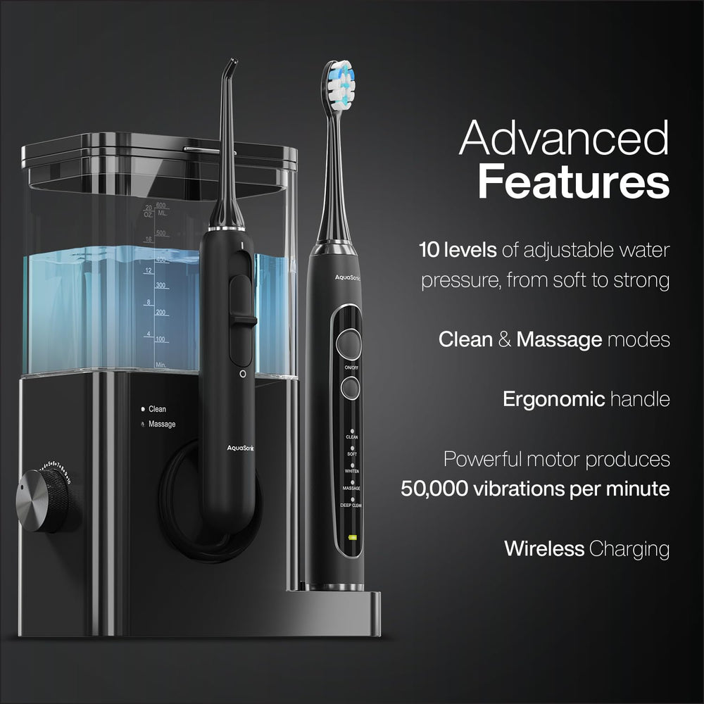 AquaSonic detalle del mango Black Series Pro, diseño ergonómico para control preciso