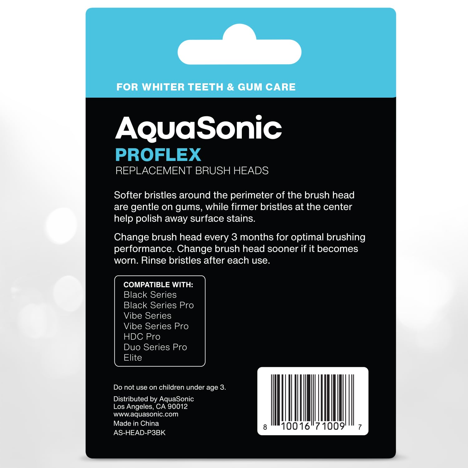 Aquasonic cabezal desmontado mostrando base de acople, fácil reemplazo