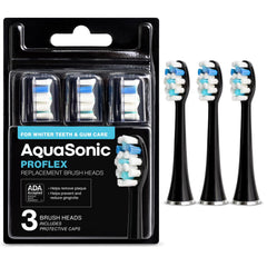 Aquasonic cabezal frontal negro mostrando diseño y ajuste, mejora la limpieza
