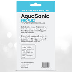 AquaSonic caja abierta con los 8 cabezales exhibidos, ahorro y reposición mensual