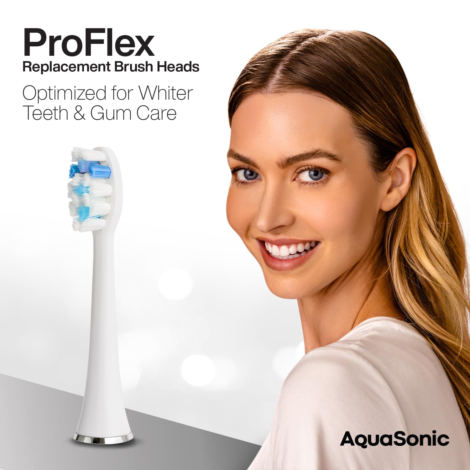 AquaSonic detalle de las cerdas ProFlex que protege encías y pule dientes