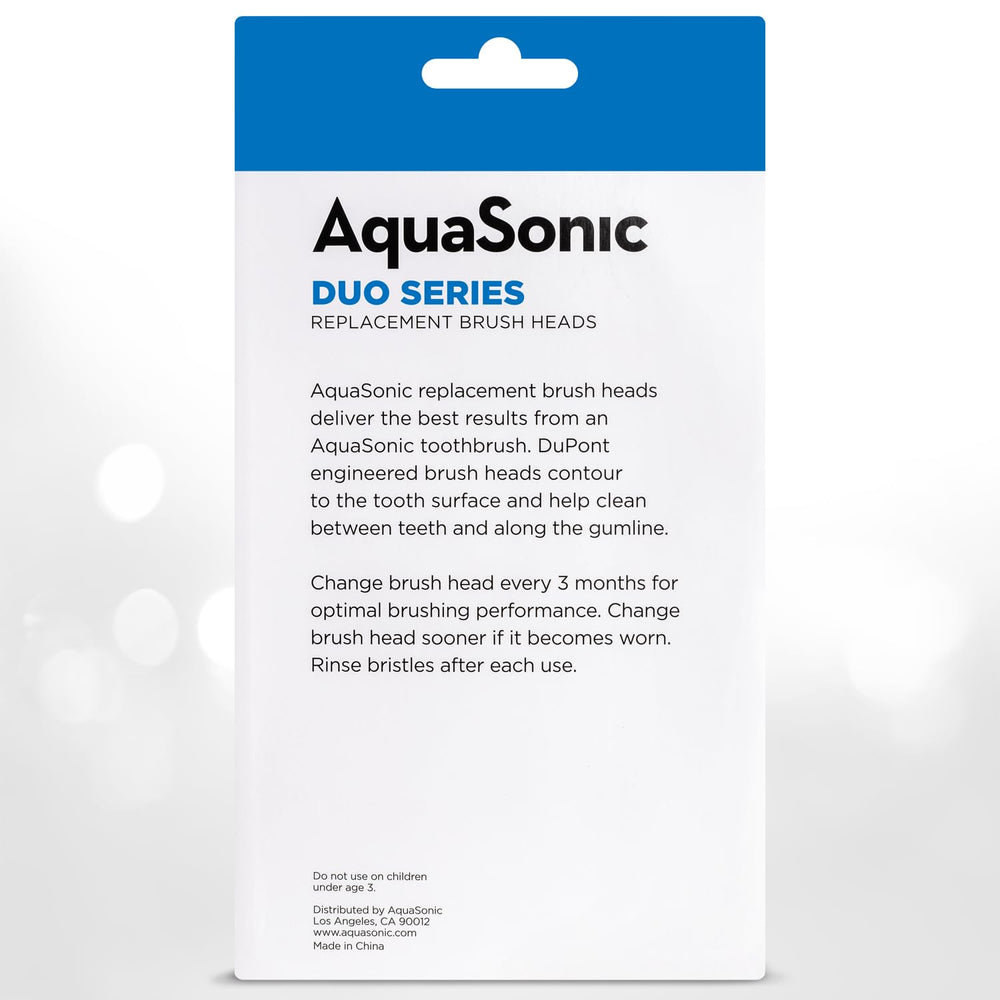 AquaSonic etiqueta del producto mostrando compatibilidad y características clave