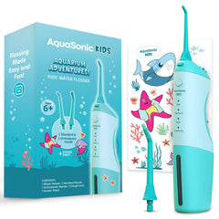 AquaSonic vista frontal del irrigador infantil para limpieza eficaz