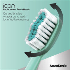 AquaSonic cabezal en uso con mango Icon para limpieza superior