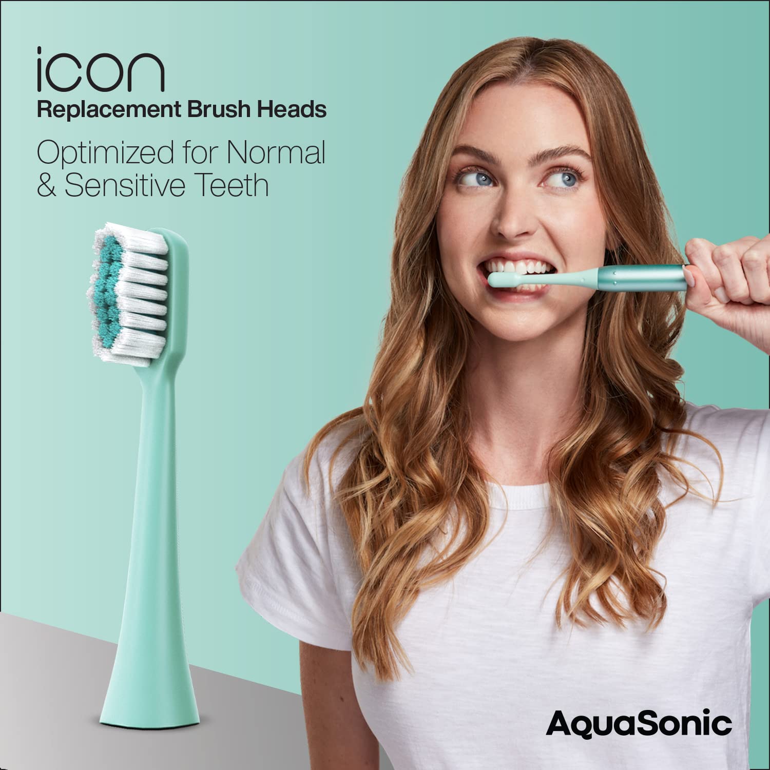 AquaSonic detalle de cerdas multilargo que alcanza entre dientes