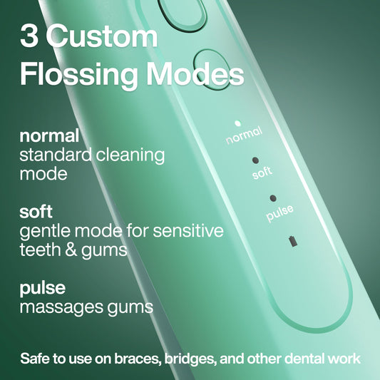 Aquasonic Icon primer plano punta jet que ofrece limpieza precisa interdental