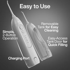 AquaSonic Icon en uso en el baño demostrando limpieza interdental eficaz