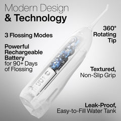 Aquasonic Icon en uso sobre lavabo, limpieza interdental efectiva
