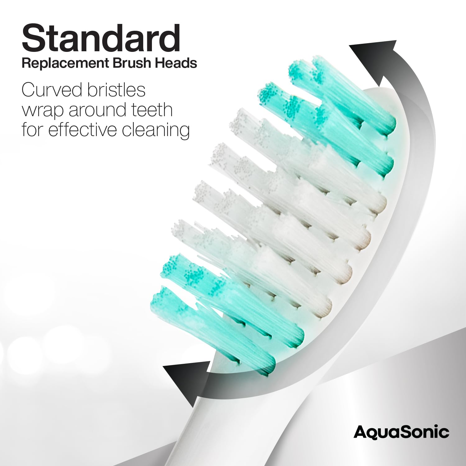 AquaSonic cabezal instalado en mango, demuestra compatibilidad y ajuste seguro