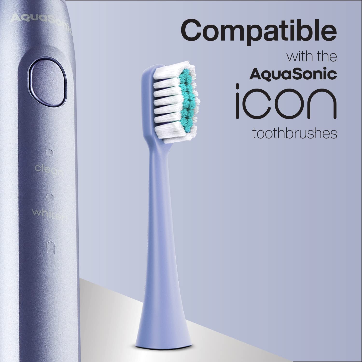 AquaSonic paquete doble lilac que facilita reemplazos y rotación entre usuarios