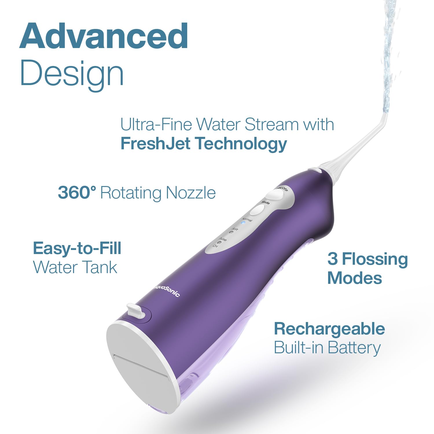 AquaSonic cuerpo impermeable y textura antideslizante para seguridad