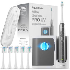 Aquasonic Vibe Series PRO frontal mostrando diseño charcoal metallic y control fácil