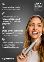 Aquasonic cepillo en uso modo blanqueo para pulir superficies dentales