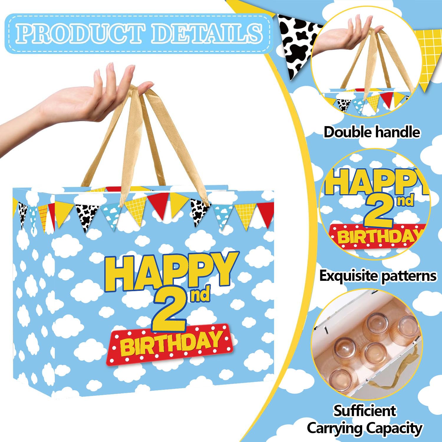aqwithaj tarjeta de felicitación 2 años lista para mensaje personalizado