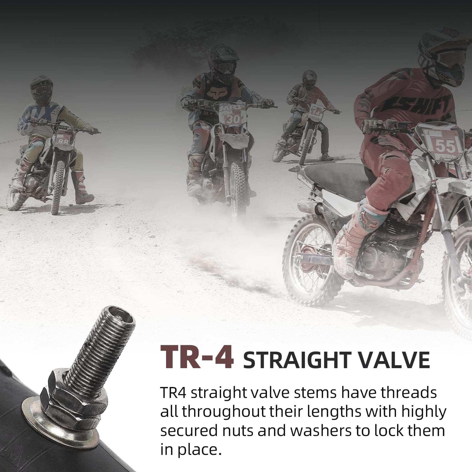 AR-PRO en dirt bike en uso, ofrece estabilidad y seguridad