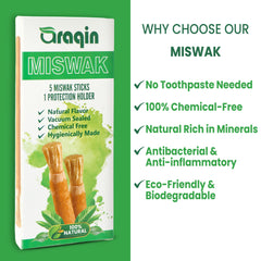 ARAQIN primer plano de las fibras miswak que favorecen limpieza sin pasta