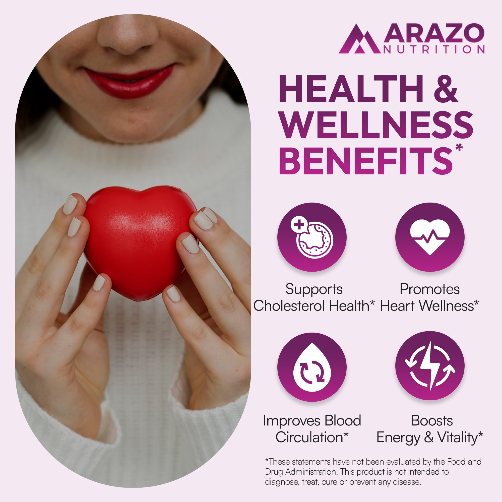 Arazo Nutrition cápsula en mano para comparar tamaño y dosificación