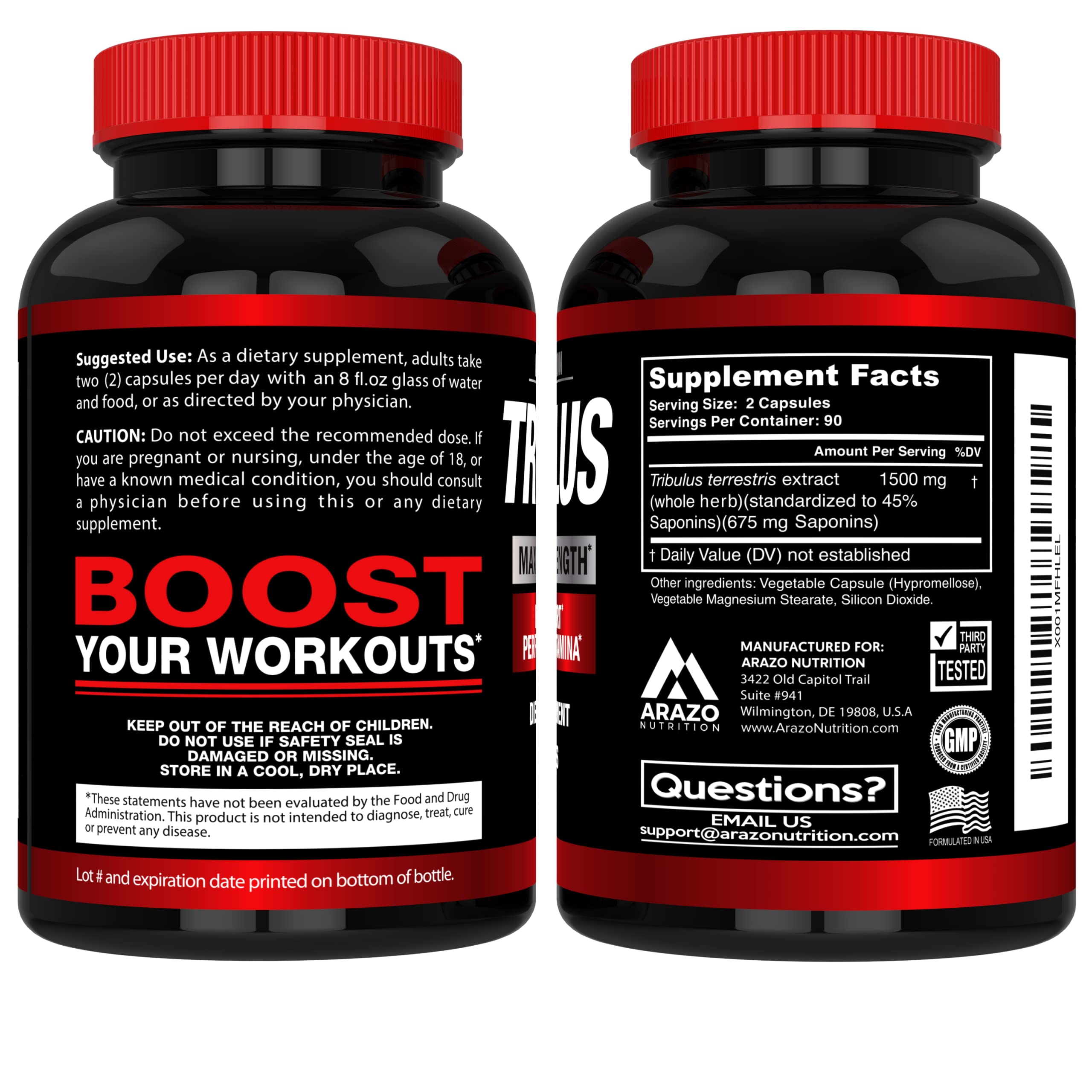 Arazo Nutrition cápsulas en mano para apreciar tamaño y dosificación