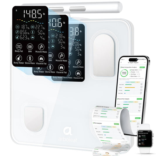 arboleaf vista frontal de plataforma de vidrio para mediciones precisas