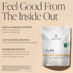 Batido preparado Arbonne Feelfit Vainilla en vaso listo para consumir y aportar energía