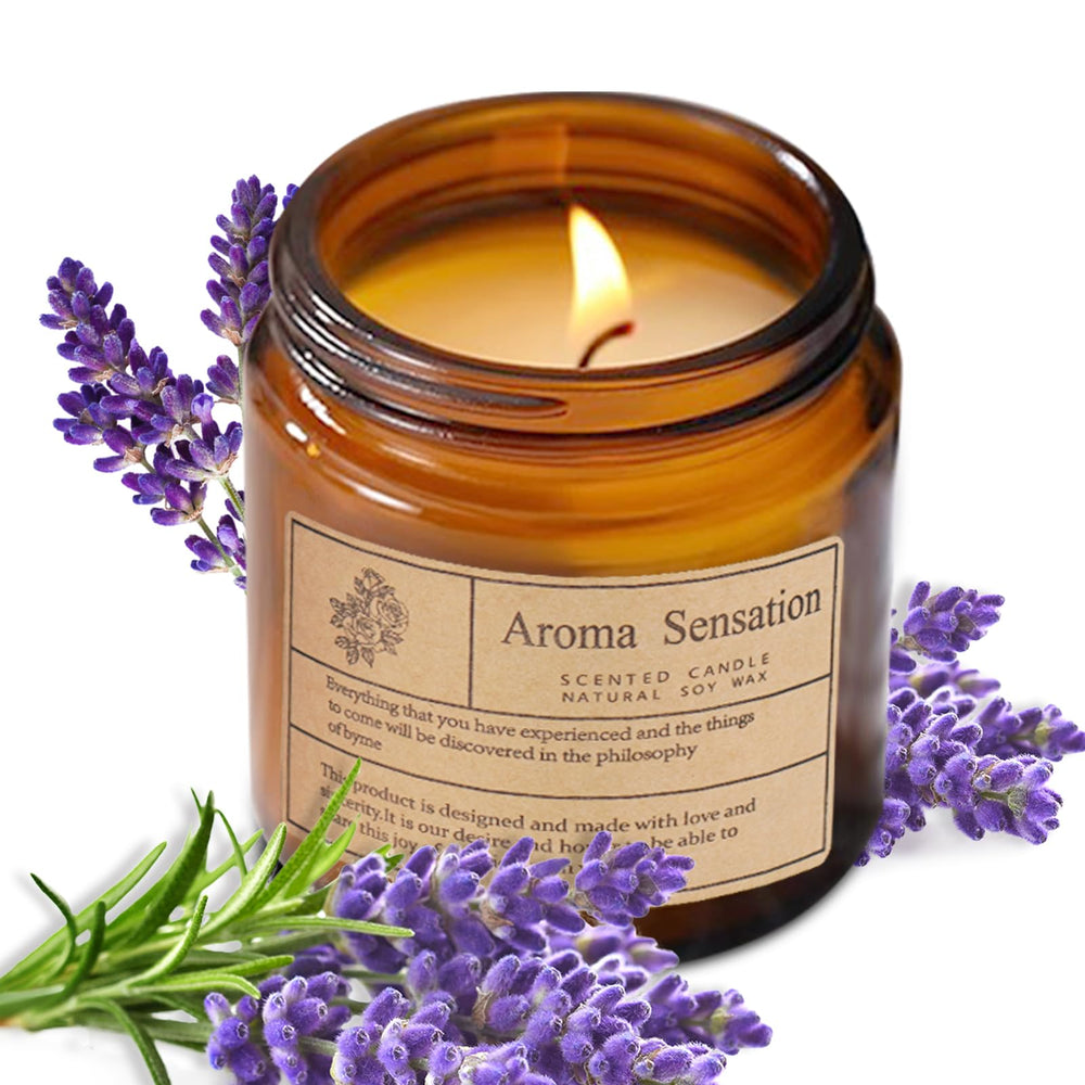 Velas ARCASA frontal mostrando el envase con aroma lavanda y aspecto elegante