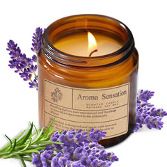 Velas ARCASA frontal mostrando el envase con aroma lavanda y aspecto elegante