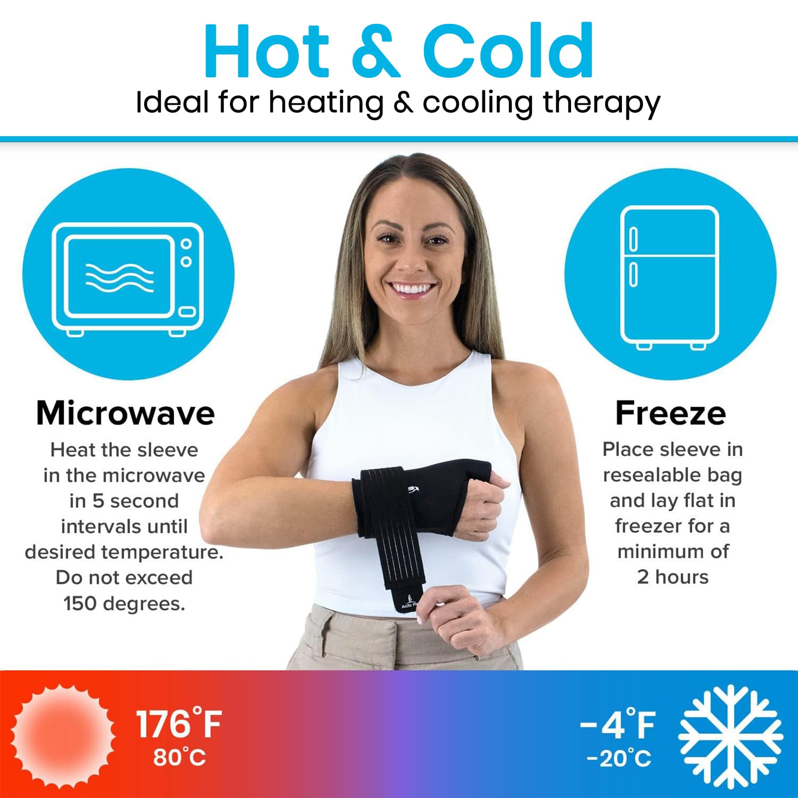Arctic Flex colocada en mano izquierda demostrando diseño ambidiestro y soporte