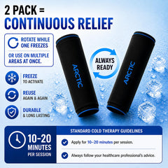Arctic Neck Relief etiqueta con instrucciones y materiales seguros visibles