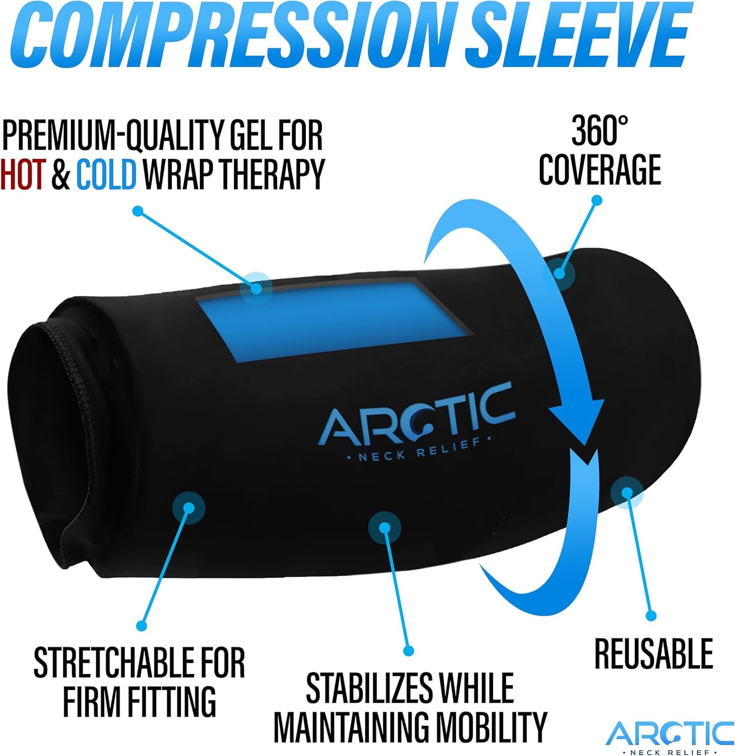 Arctic Neck Relief detalle del gel flexible que mejora el contacto y confort