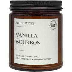 Arctic Wicks vista frontal del envase destaca aroma bourbon y vainilla