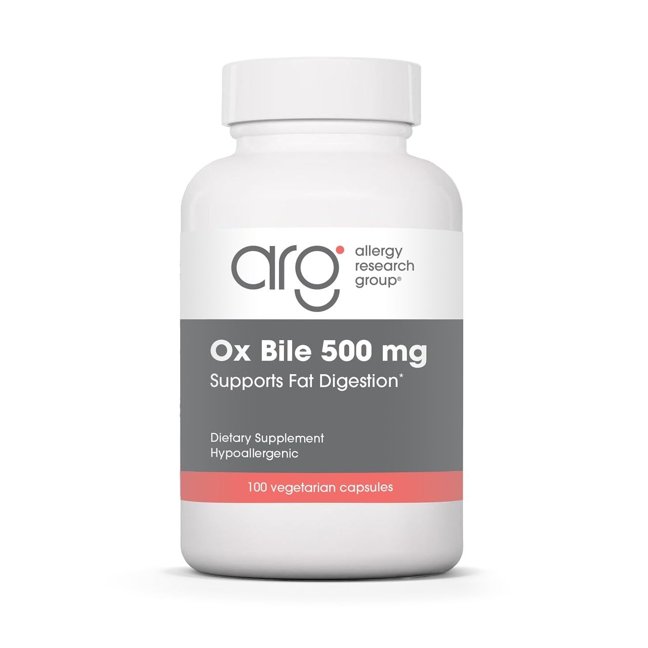 Allergy Research Group envase frontal mostrando ARG Ox Bile y beneficio digestivo