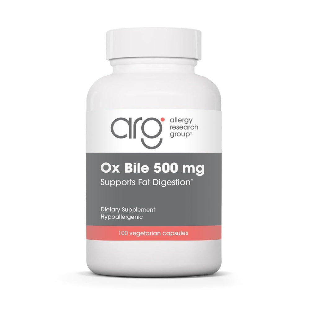 Allergy Research Group envase frontal mostrando ARG Ox Bile y beneficio digestivo