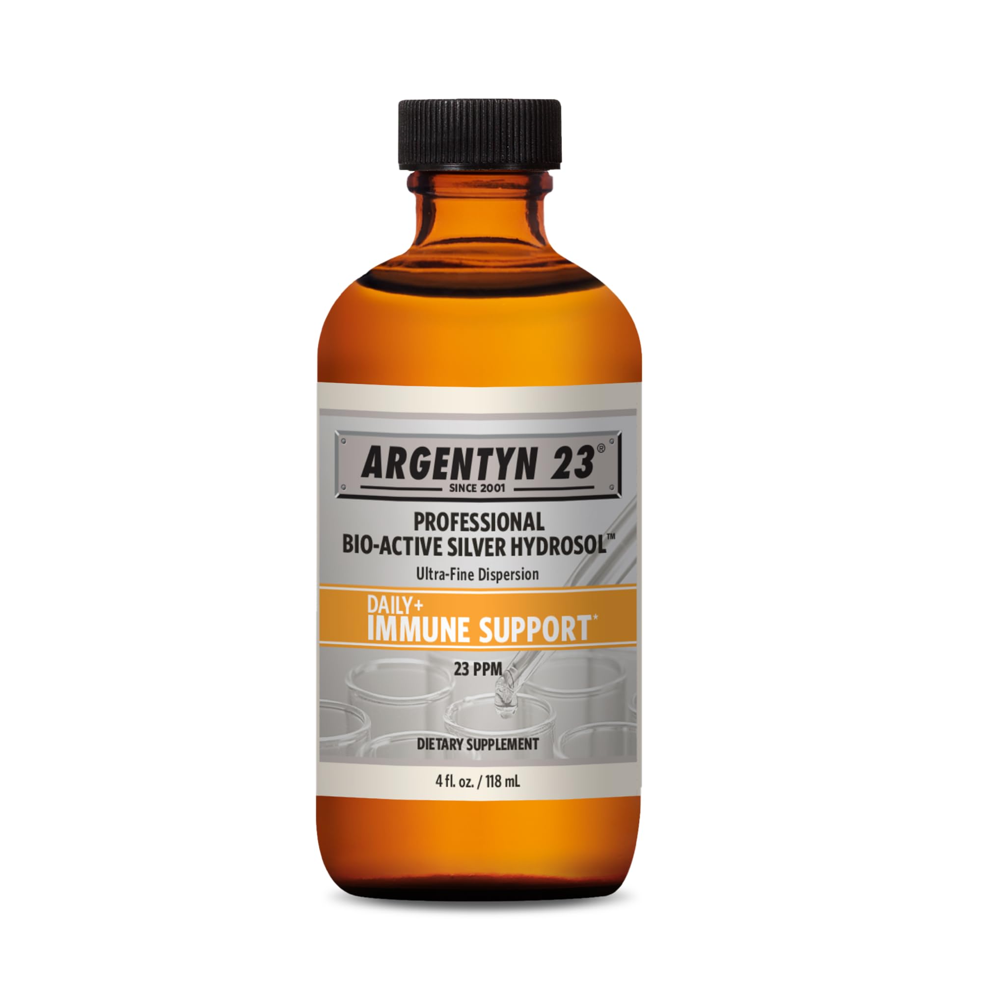 Argentyn 23 envase frontal mostrando la botella y volumen 118 mL para dosificación práctica