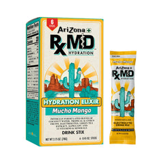 AriZona empaque frontal mostrando seis Stix y beneficios de hidratación