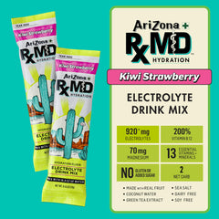 AriZona Rx MD sobre abierto con mezcla visible para preparar bebida al instante