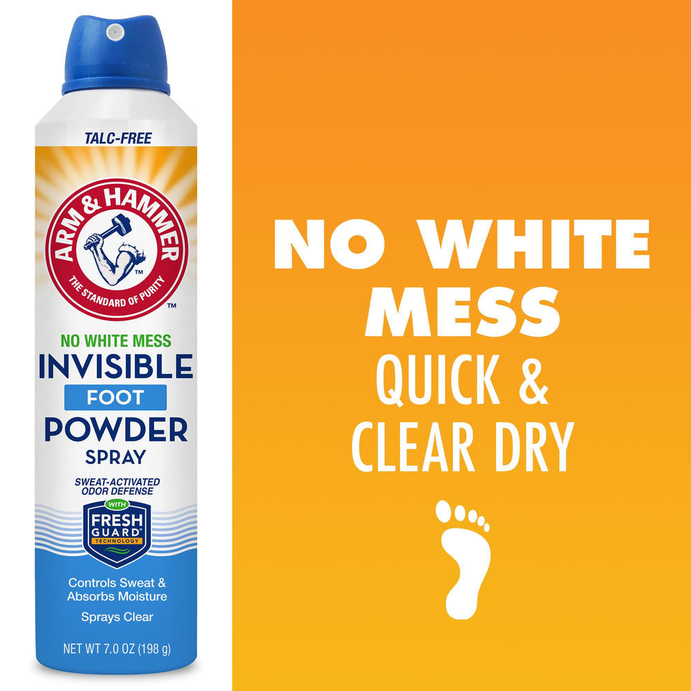 Arm & Hammer comparación de tamaño del envase con una mano para referencia