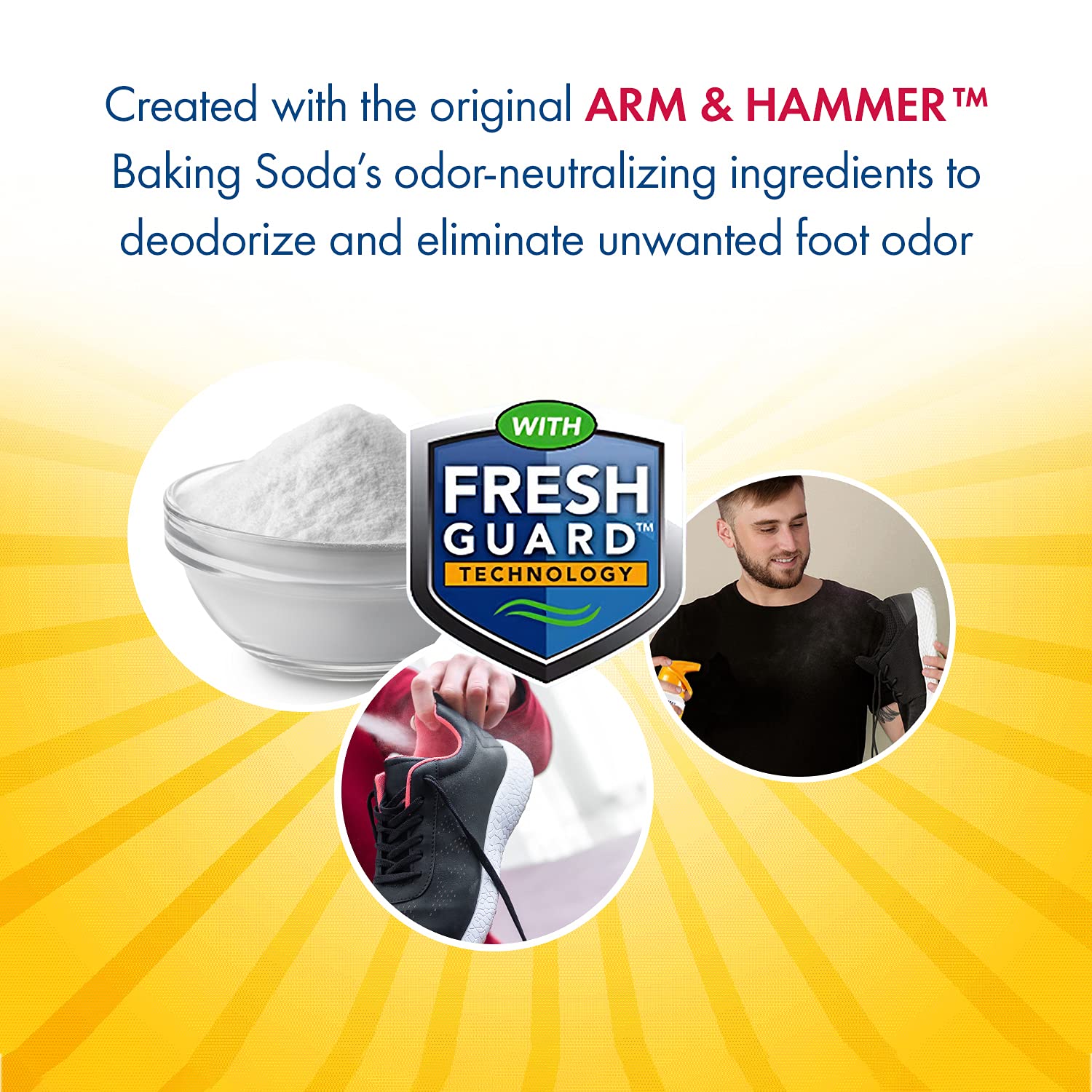 Arm & Hammer comparación de tamaño de la lata para llevar en bolso