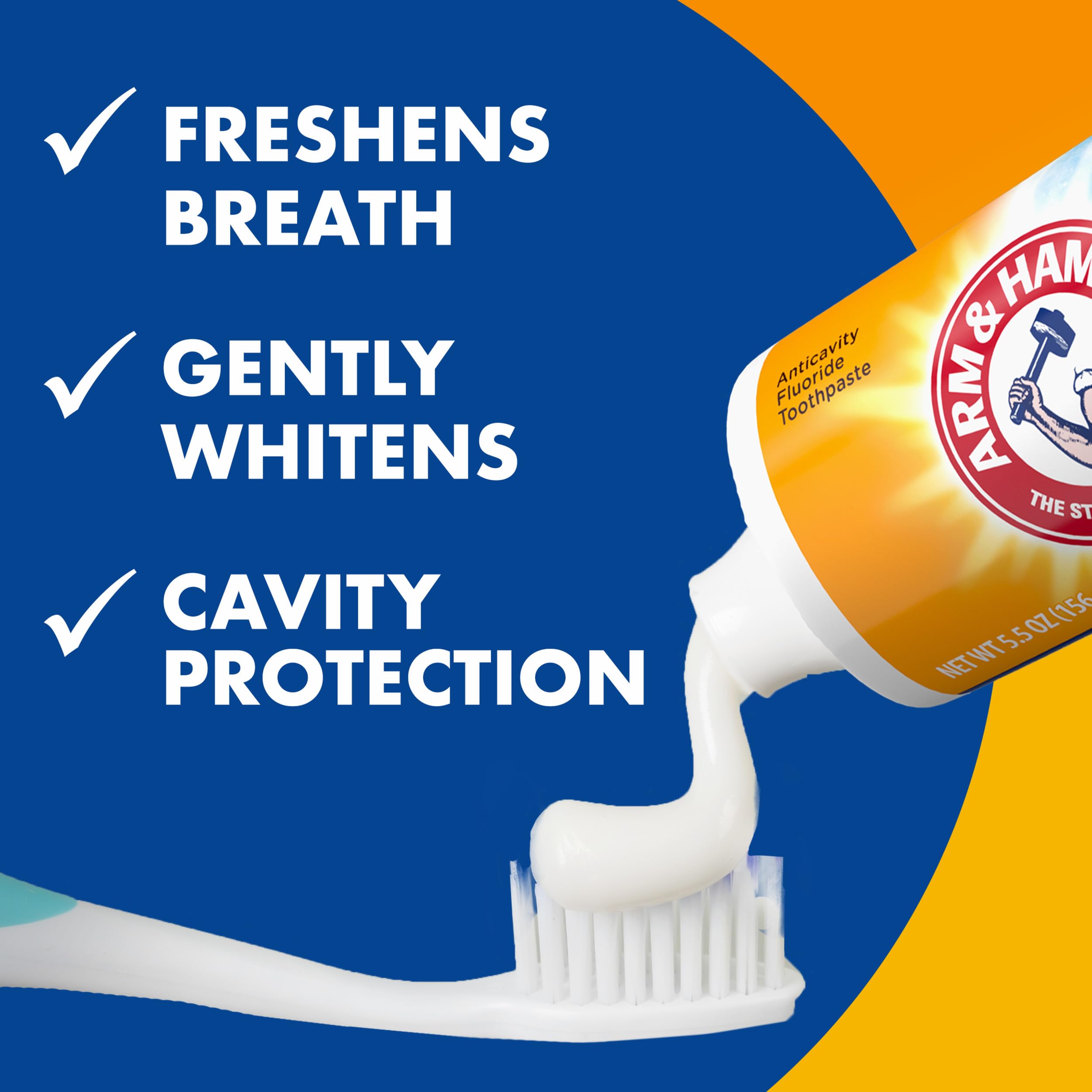 Arm & Hammer etiqueta con ingredientes y beneficios destacados
